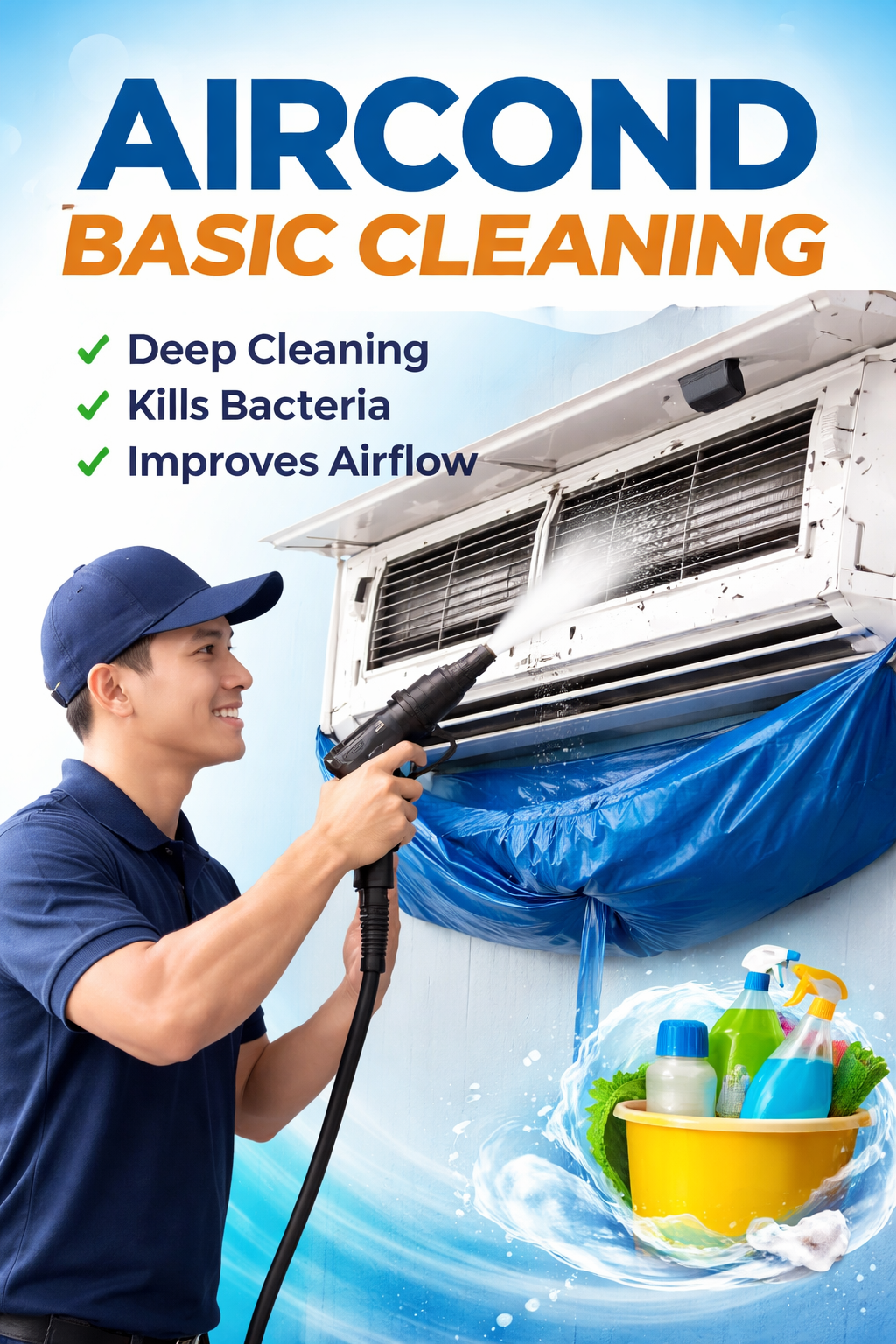 Clean Air Rca544 Basic Aircond Basic Cleaning Service - Aircond Cleaner